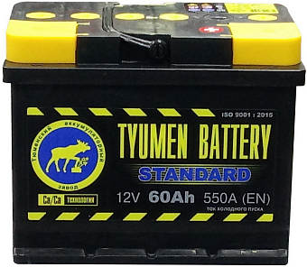 TYUMEN BATTERY Standart 60А/ч прямая L+ EN550A